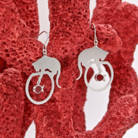 Boucles d'oreilles Félin pour l'autre, argent rhodié et résine - A pART